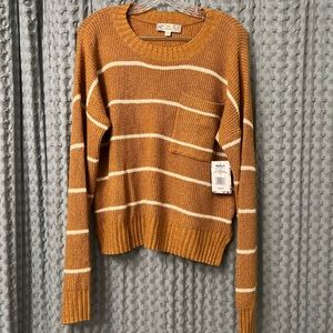 NWT- Pink Republic Gold Leaf Stripe Sweater- Size Large
